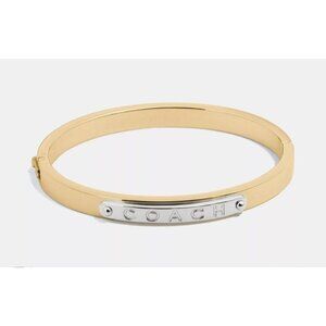 Coach Gold & Silver Hinged Bangle Bracelet